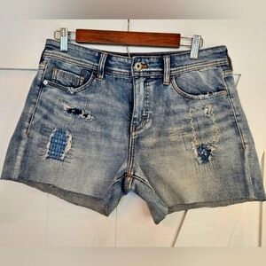 Anthropology PILCRO Slim Boyfriend Distressed Jean Shorts Size 28